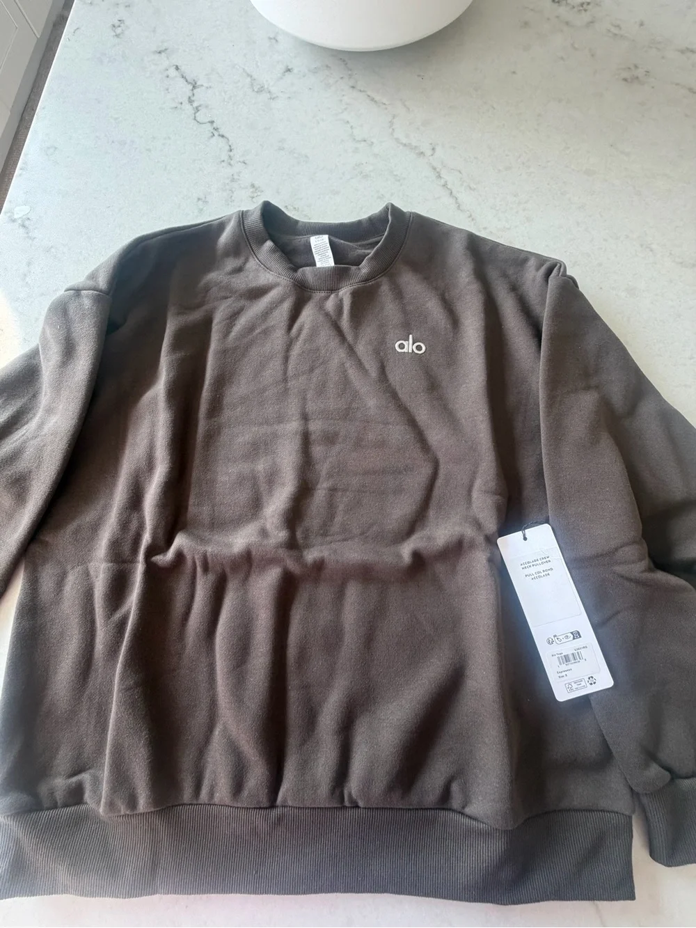 ALO Yoga Women's Crewneck Sweatshirt ESPRESSO! New! S